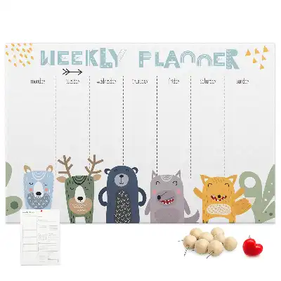 Weekly Planner Printed Cork Board for Kids