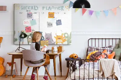 Weekly Planner Printed Cork Board for Kids