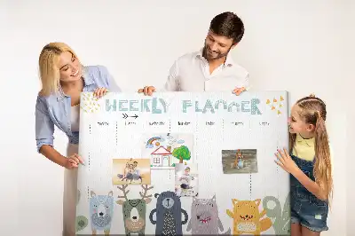 Weekly Planner Printed Cork Board for Kids