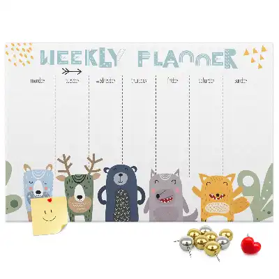 Weekly Planner Printed Cork Board for Kids