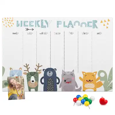 Weekly Planner Printed Cork Board for Kids