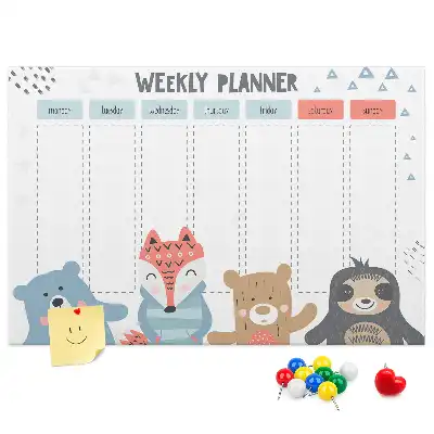 Printed Cork Memo Board Weekly schedule