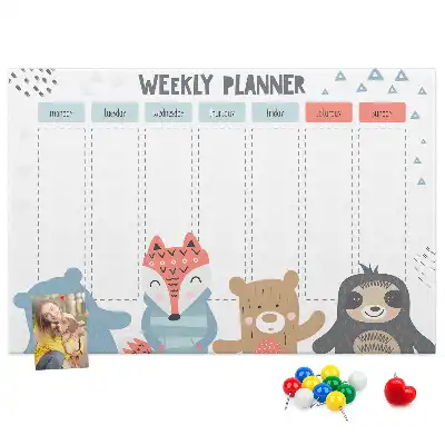 Printed Cork Memo Board Weekly schedule