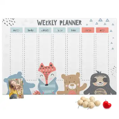 Printed Cork Memo Board Weekly schedule
