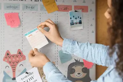 Printed Cork Weekly Schedule Memo Board