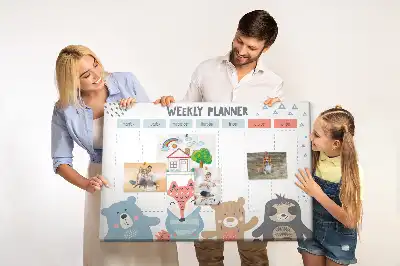 Printed Cork Memo Board Weekly schedule