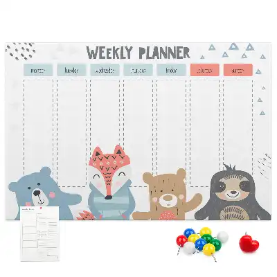 Printed Cork Memo Board Weekly schedule