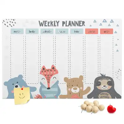 Printed Cork Memo Board Weekly schedule