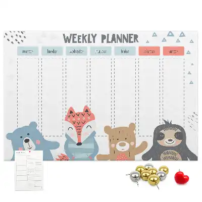 Printed Cork Memo Board Weekly schedule