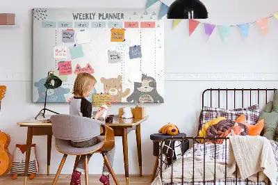 Printed Cork Memo Board Weekly schedule
