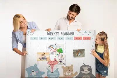 Printed Cork Memo Board Weekly schedule