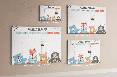 Printed Cork Weekly Schedule Memo Board