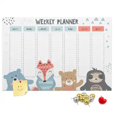 Printed Cork Weekly Schedule Memo Board