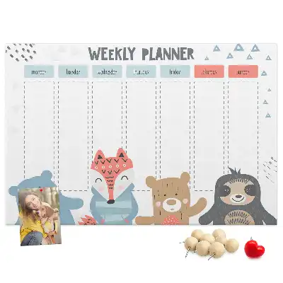 Printed Cork Memo Board Weekly schedule