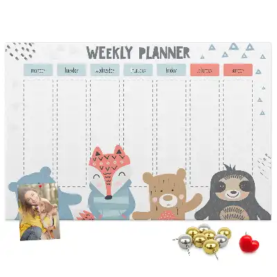 Printed Cork Memo Board Weekly schedule