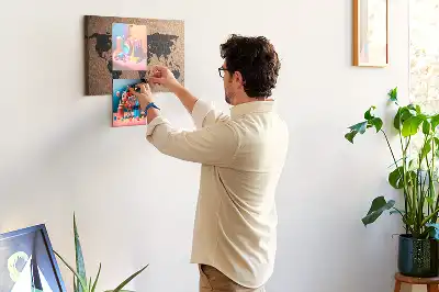World map cork memo board