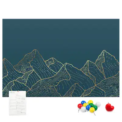 Mountain Sketch Printed Cork Board