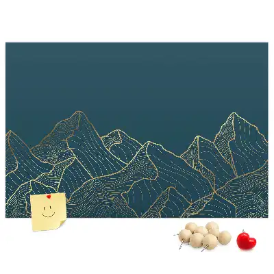 Mountain Sketch Printed Cork Board