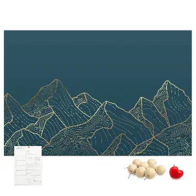 Mountain Sketch Printed Cork Board