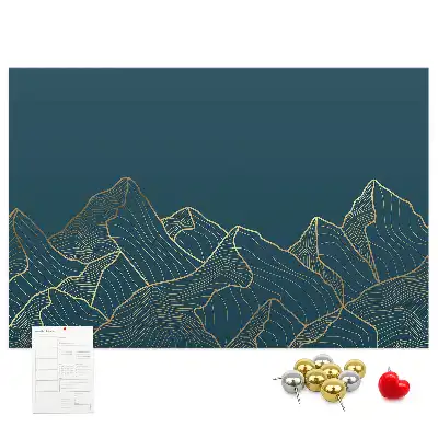 Mountain Sketch Printed Cork Board