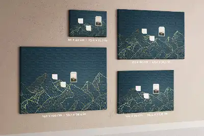 Mountain Sketch Printed Cork Board