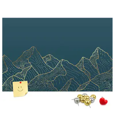 Mountain Sketch Printed Cork Board