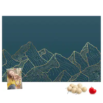 Mountain Sketch Printed Cork Board