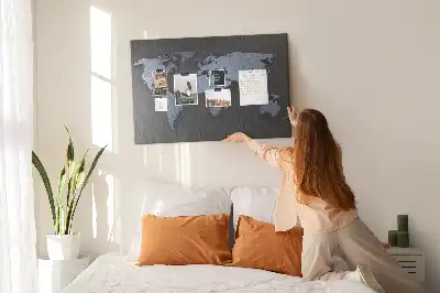 Printed Cork Memo Board 3D world map