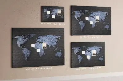 Printed Cork Memo Board 3D world map