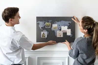 Printed Cork Memo Board 3D world map