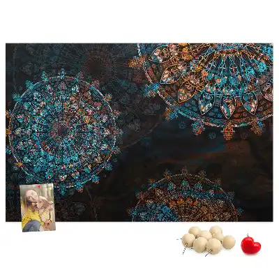 Mandala Pattern Printed Cork Memo Board
