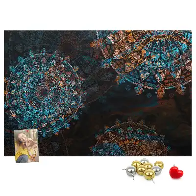 Mandala Pattern Printed Cork Memo Board