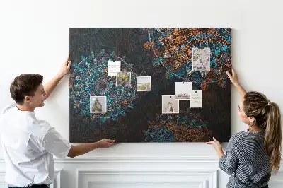 Mandala Pattern Printed Cork Memo Board