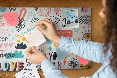 Cork memo board Picture sketches