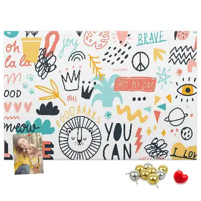 Cork memo board Picture sketches
