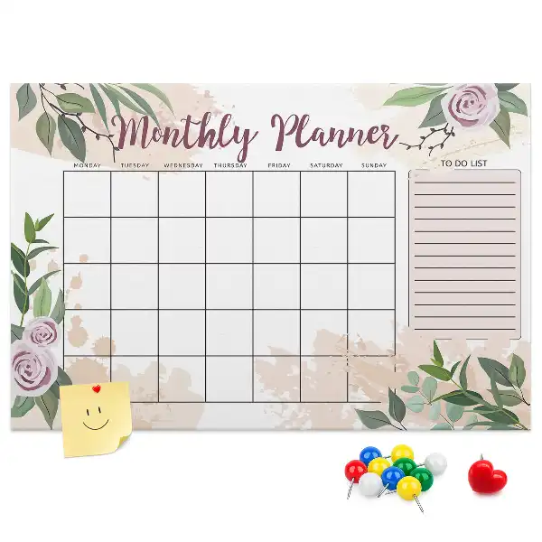 Rose Printed Cork Memo Board Planner