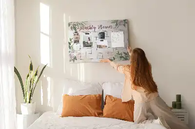 Rose Printed Cork Memo Board Planner
