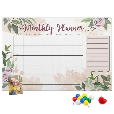 Rose Printed Cork Memo Board Planner