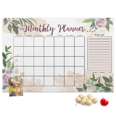 Rose Printed Cork Memo Board Planner