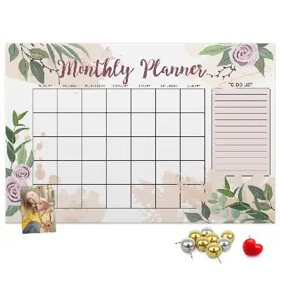 Rose Printed Cork Memo Board Planner
