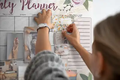 Rose Printed Cork Memo Board Planner
