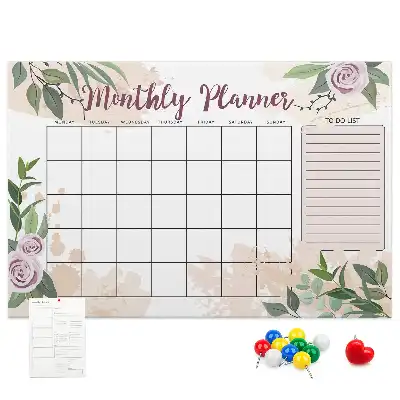 Rose Printed Cork Memo Board Planner