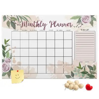 Rose Printed Cork Memo Board Planner