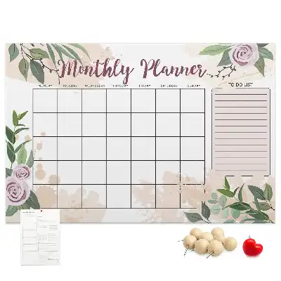 Rose Printed Cork Memo Board Planner