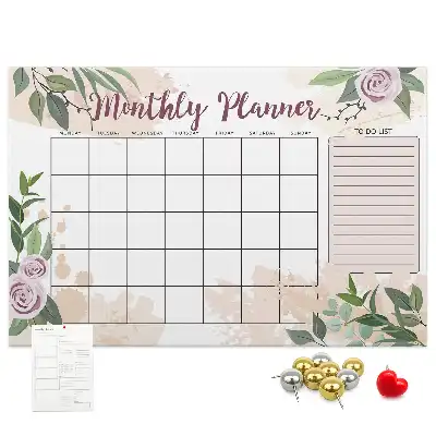 Rose Printed Cork Memo Board Planner
