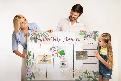 Rose Printed Cork Memo Board Planner