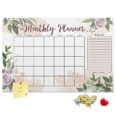 Rose Printed Cork Memo Board Planner