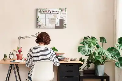 Rose Printed Cork Memo Board Planner