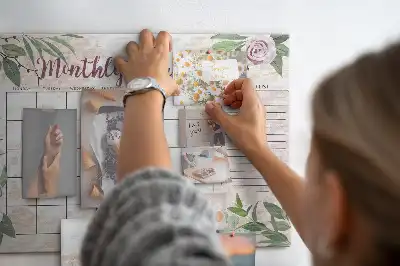 Rose Printed Cork Memo Board Planner