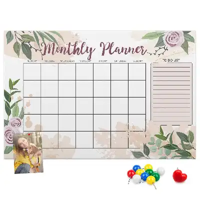 Rose Printed Cork Memo Board Planner